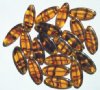 25 20x8mm Topaz Tortoise Long Flat Oval Beads